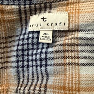 True Craft Blue and Tan Checkered Shirt XL
